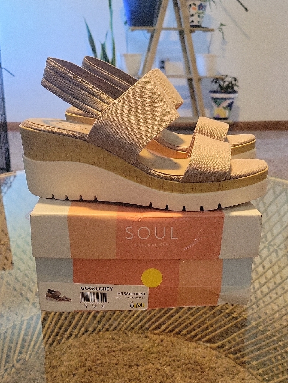 SOUL Naturalizer Womens Wedge Sandal — Light Grey $84